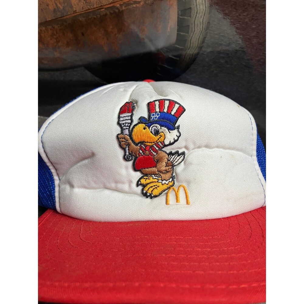 McDONALD'S 1984 OLYMPICS Mesh Snapback Trucker Cap Hat patch